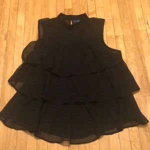 Black layered see through blouse